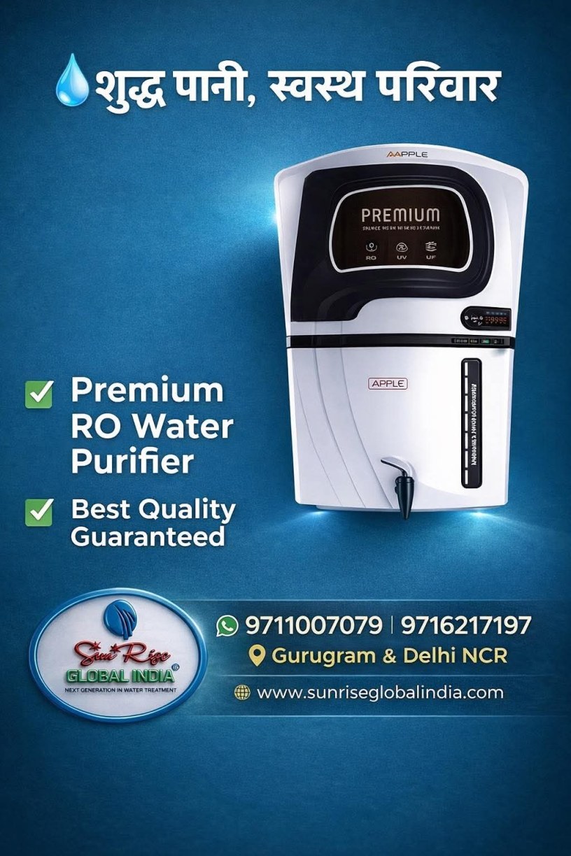 Premium RO Water Purifier for pure drinking water in Gurugram and Delhi NCR by Sunrise Global India