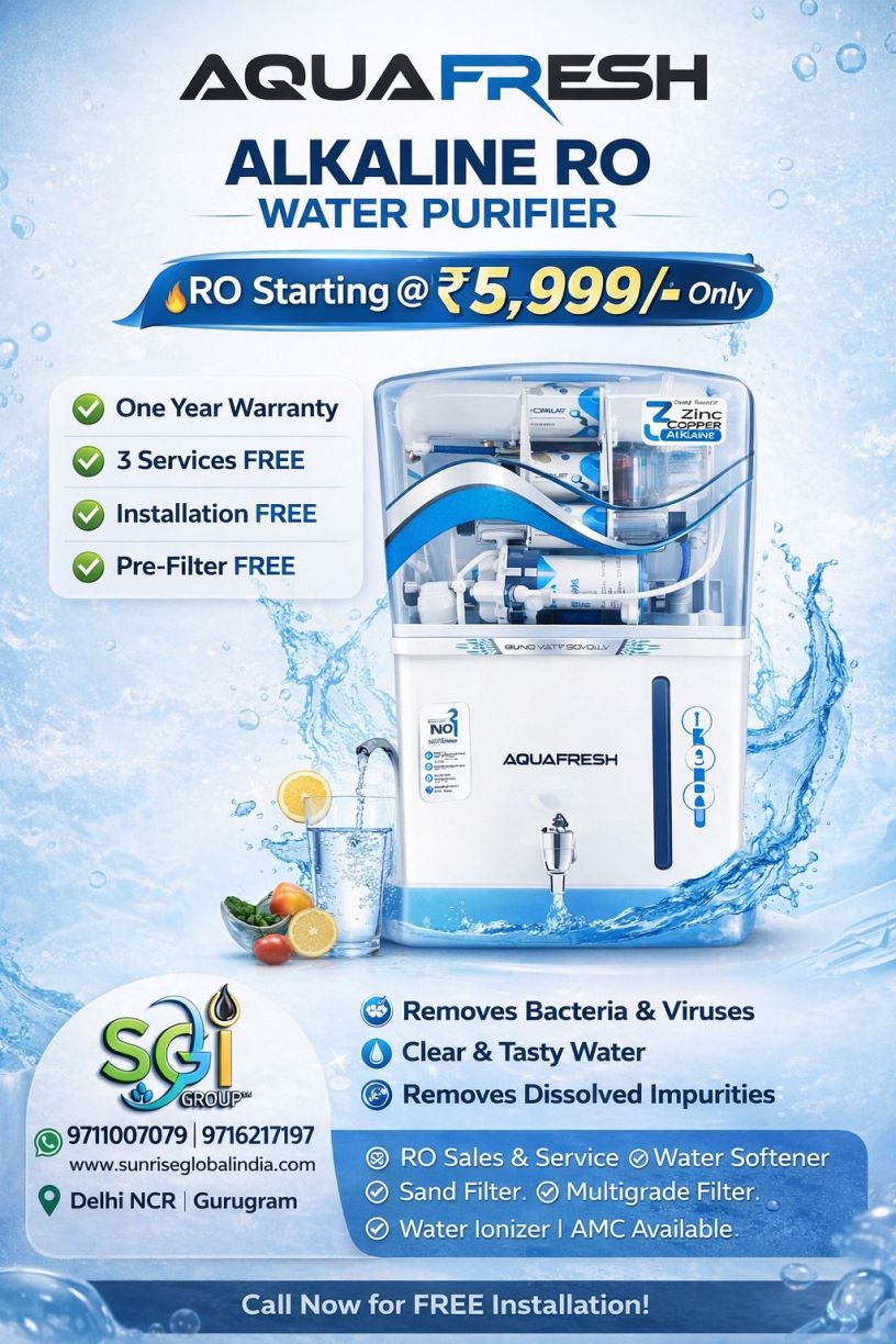 AquaFresh Alkaline RO Water Purifier with zinc copper technology starting at ₹5,999